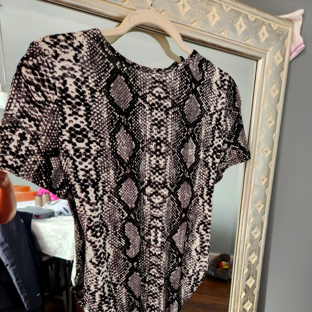 Womans snake print bathing suit.